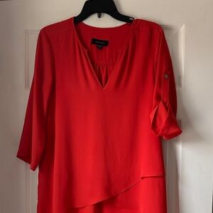 Karen Kane Women's Bright Orange Red Blouse